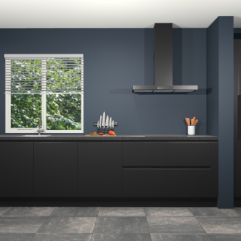 Zwarte greeploze keuken Elzas 40632