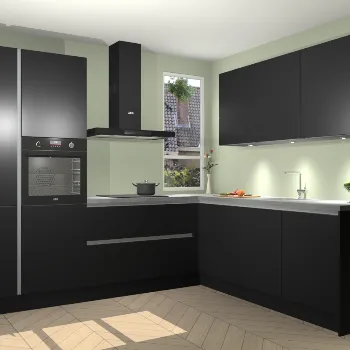 Zwarte greeploze keuken Liverpool 25781