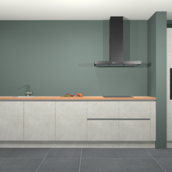 Beton opaal greeploze keuken Elzas 40636