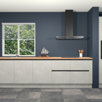 Beton opaal greeploze keuken Elzas 40639