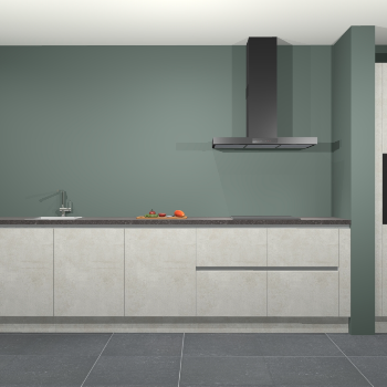Beton opaal greeploze keuken Elzas 40649
