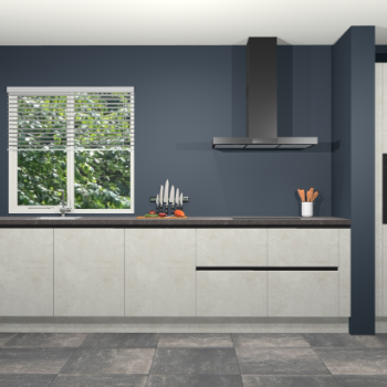 Beton opaal greeploze keuken Elzas 40652