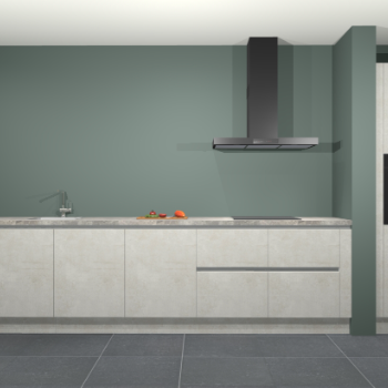 Beton opaal greeploze keuken Elzas 40655