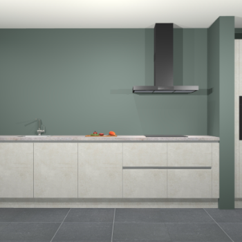 Beton opaal greeploze keuken Elzas 40661