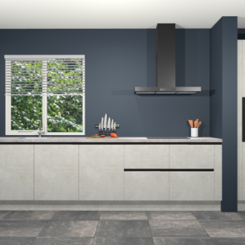 Beton opaal greeploze keuken Elzas 40664