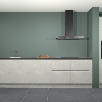 Beton opaal greeploze keuken Elzas 40667