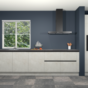 Beton opaal greeploze keuken Elzas 40670