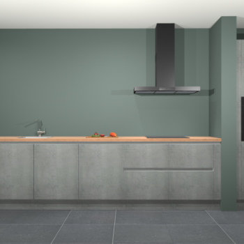 Beton parelgrijs greeploze keuken Elzas 40675