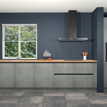 Beton parelgrijs greeploze keuken Elzas 40678