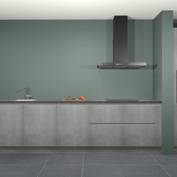 Beton parelgrijs greeploze keuken Elzas 40690