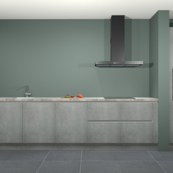 Beton parelgrijs greeploze keuken Elzas 40696