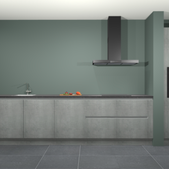 Beton parelgrijs greeploze keuken Elzas 40712