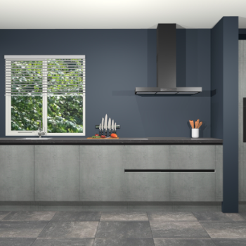 Beton parelgrijs greeploze keuken Elzas 40715