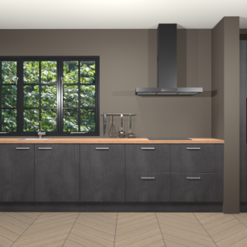 Beton zwarte keuken Elzas 40776