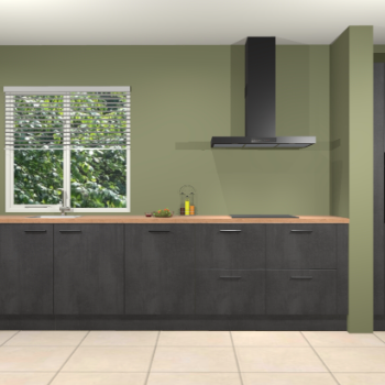 Beton zwarte keuken Elzas 40778