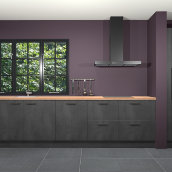 Beton zwarte keuken Elzas 40779