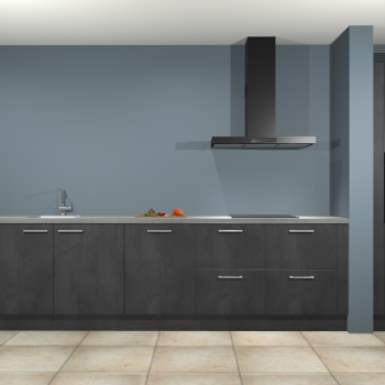 Beton zwarte keuken Elzas 40781