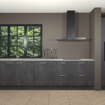 Beton zwarte keuken Elzas 40782