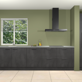 Beton zwarte keuken Elzas 40784