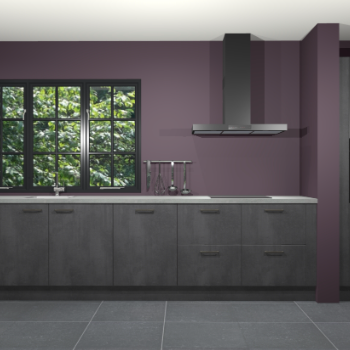 Beton zwarte keuken Elzas 40785