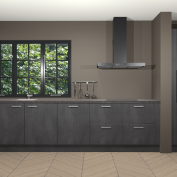 Beton zwarte keuken Elzas 40788