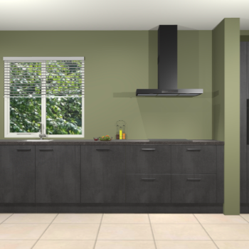 Beton zwarte keuken Elzas 40790