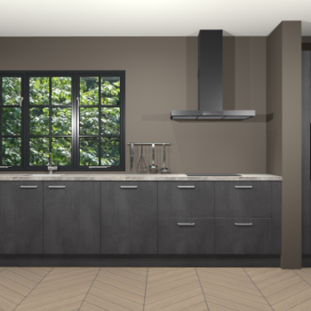 Beton zwarte keuken Elzas 40794