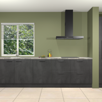 Beton zwarte keuken Elzas 40796