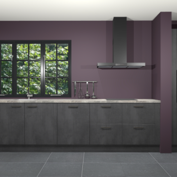 Beton zwarte keuken Elzas 40797