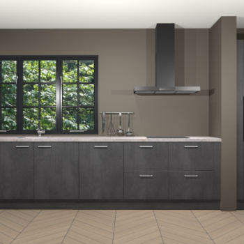 Beton zwarte keuken Elzas 40800