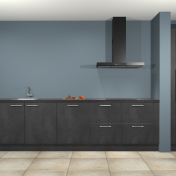 Beton zwarte keuken Elzas 40805