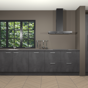 Beton zwarte keuken Elzas 40806