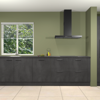 Beton zwarte keuken Elzas 40808