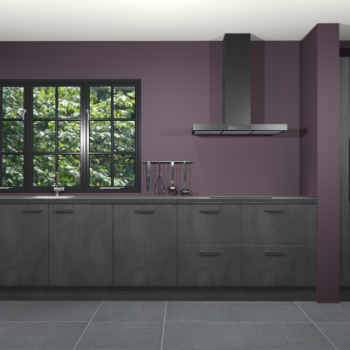 Beton zwarte keuken Elzas 40809