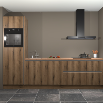 Gouden eiken greeploze keuken Belize 41367