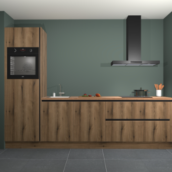 Gouden eiken greeploze keuken Belize 41370