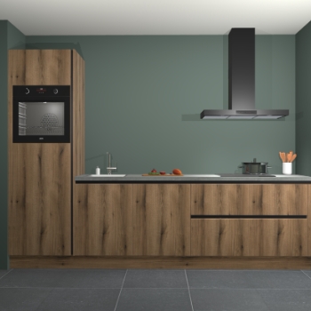 Gouden eiken greeploze keuken Belize 41384