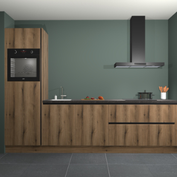 Gouden eiken greeploze keuken Belize 41391