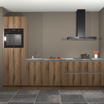 Gouden eiken greeploze keuken Belize 41394