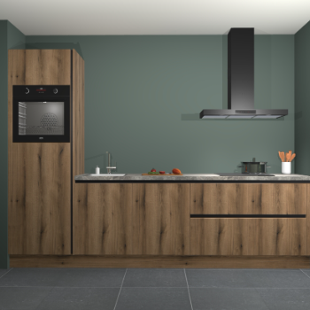 Gouden eiken greeploze keuken Belize 41397