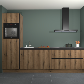 Gouden eiken greeploze keuken Belize 41409