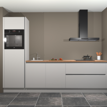 Zijdegrijze hoogglans greeploze keuken Belize 41518