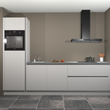 Zijdegrijze hoogglans greeploze keuken Belize 41524