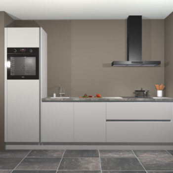 Zijdegrijze hoogglans greeploze keuken Belize 41536