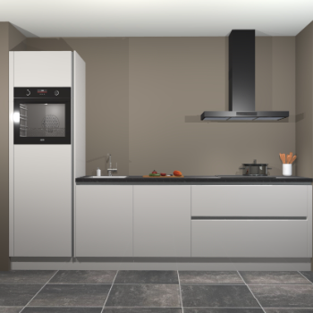 Zijdegrijze hoogglans greeploze keuken Belize 41548