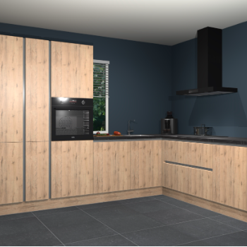 Madera natuur greeploze keuken India 42035
