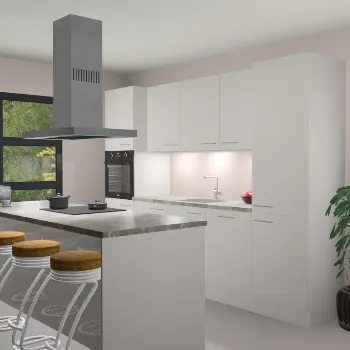 Zijdegrijze hoogglans keuken Lima 24907