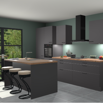 Onyxgrijze keuken Spanje 24049