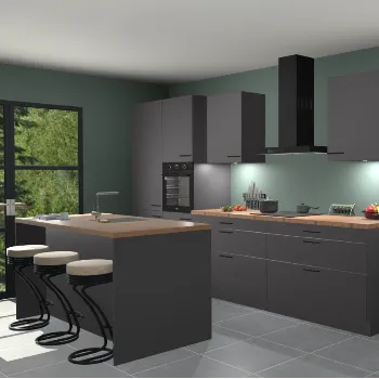 Onyxgrijze keuken Spanje 24049