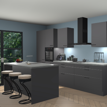 Onyxgrijze keuken Spanje 24055